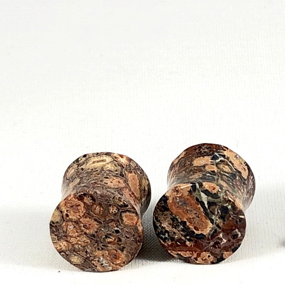 1/2” Pair ORGANIC HandMade Stone Saddle PLUGS